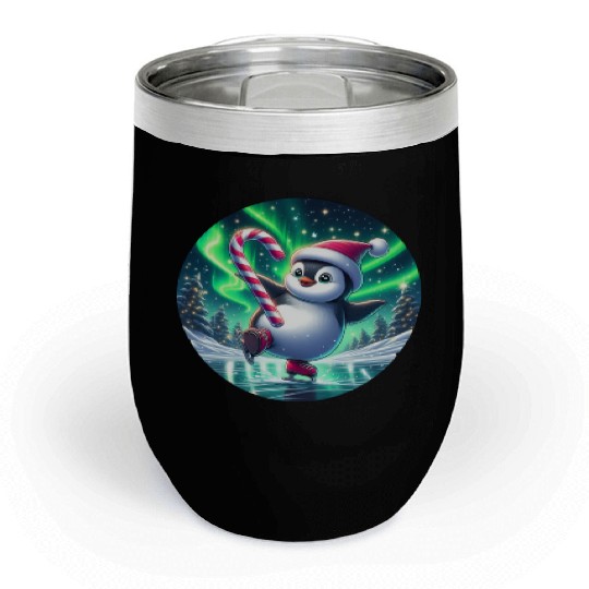 Penguin's Northern Lights Skate Chill Wine Tumblers