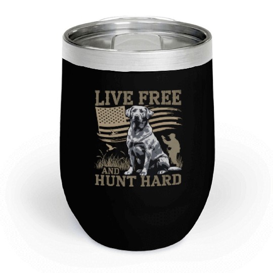Duck Hunting Chill Wine Tumblers Deer Hunting USA Flag Hunters