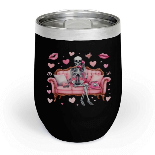 Valentines Cute, Valentine Retro Chill Wine Tumblers