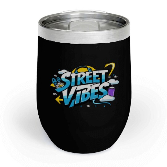 Street Vibes Chill Wine Tumblers: Urban Art & Youth Energy