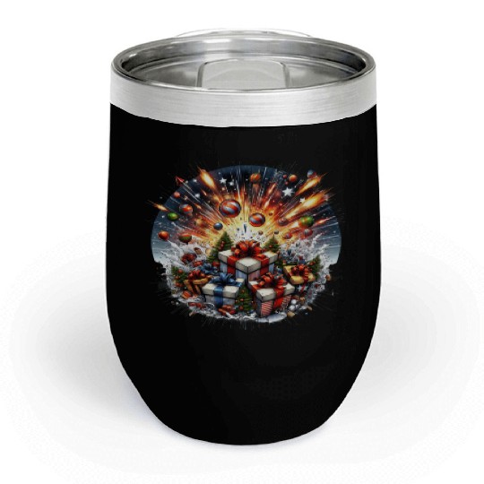 Exploding Presents Fireworks - Christmas Gifts Chill Wine Tumblers