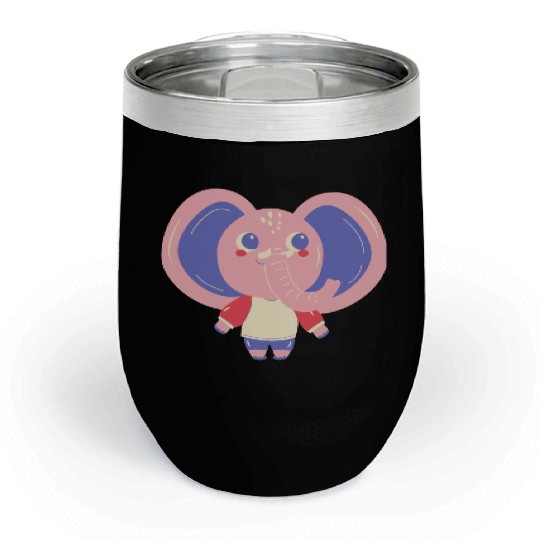 Cute Cardboard Elephant Chill Wine Tumblers