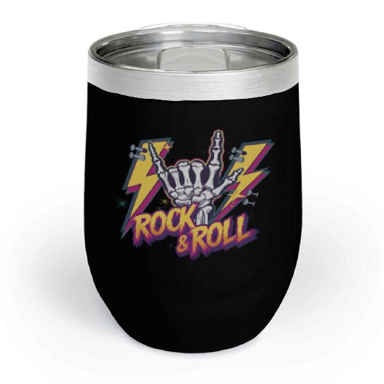 Skeleton Guitar Player Bones Guitarist Musician Chill Wine Tumblers