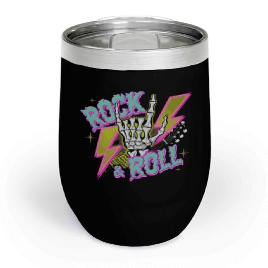 Skeleton Guitar Player Bones Guitarist Musician Chill Wine Tumblers