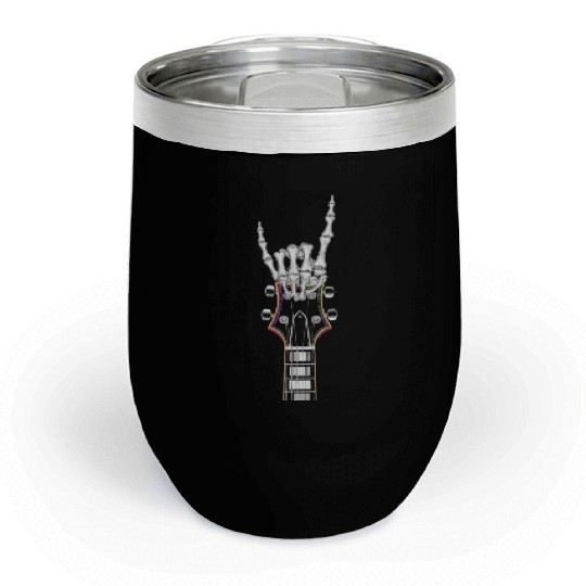 Skeleton Guitar Player Bones Guitarist Musician Chill Wine Tumblers