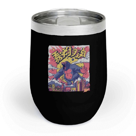 Kaiju Gorilla – Neon City Rampage Chill Wine Tumblers