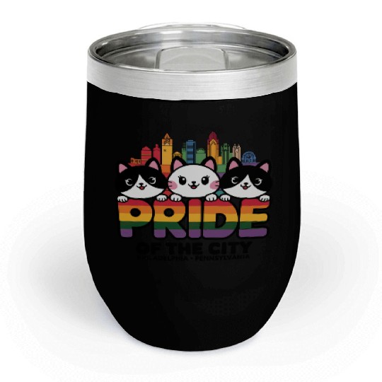 Pride of Philadelphia City Pennsylvania USA Rainbo Chill Wine Tumblers