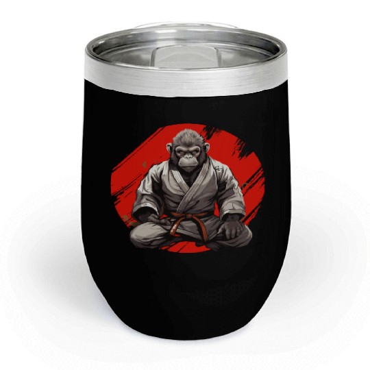Karate Judo Monkey Chimpanzee Martial arts Chill Wine Tumblers