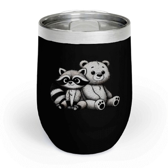 Raccoon & Bear Friendship - Snuggly Companions Chill Wine Tumblers