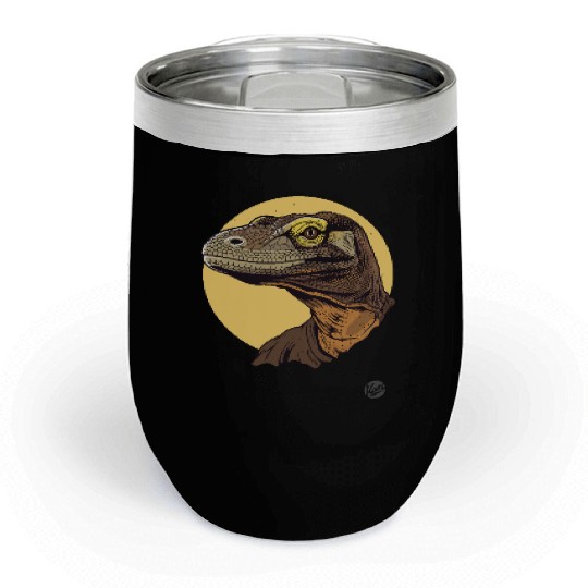 Realistic Komodo Dragon Portrait Chill Wine Tumblers