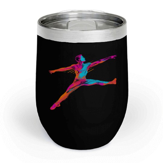 Male Ballet Dancer Synthwave Chill Wine Tumblers