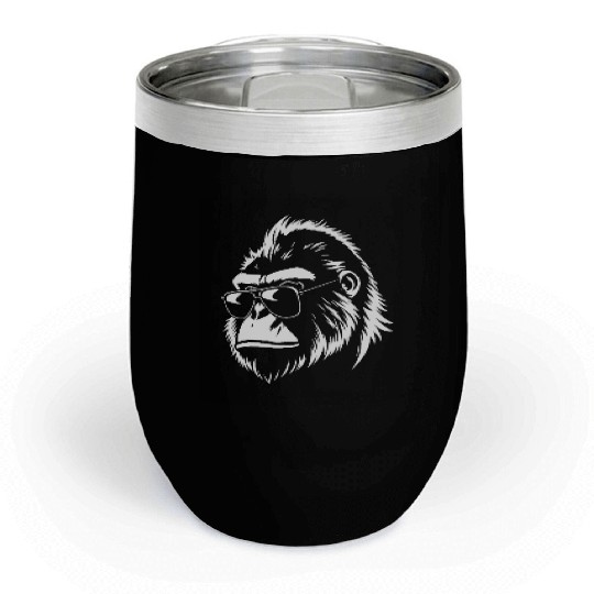 Gorilla wearing sunglasses Chill Wine Tumblers