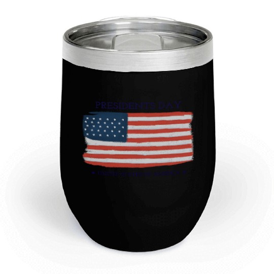 US flag.Presidents Day Chill Wine Tumblers