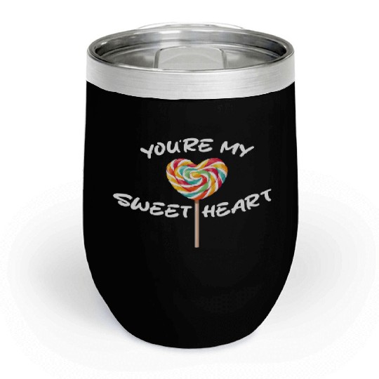 Sweetheart Rainbow Lollipop Valentine's Day Lolli Chill Wine Tumblers