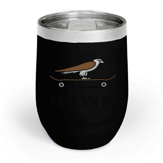 Hawk Skater Fan Skateboard Stunts Freestyle Gift Chill Wine Tumblers