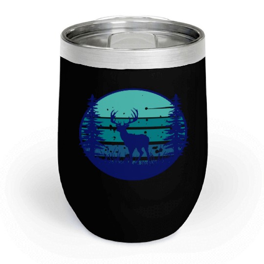 A Majestic Elk In The Woods At Night Chill Wine Tumblers