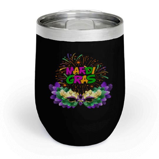 Mardi Gras New Orlean Carnival Chill Wine Tumblers