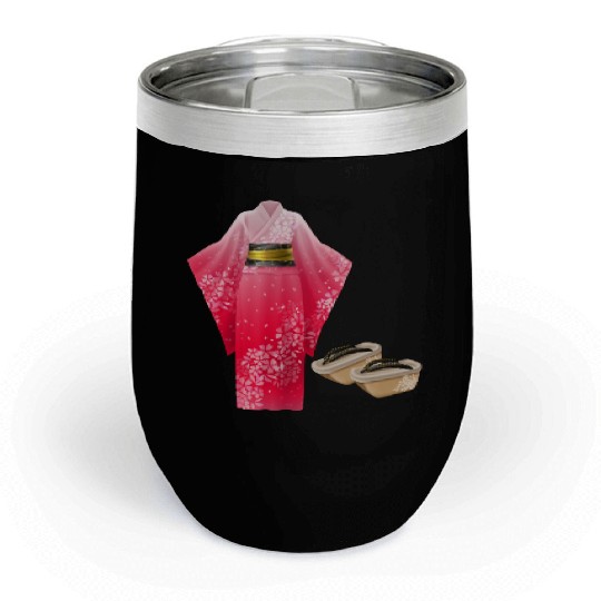 Elegant Japanese Kimono Chill Wine Tumblers