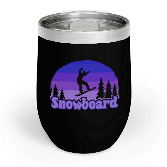 snowboard snowboarding Chill Wine Tumblers