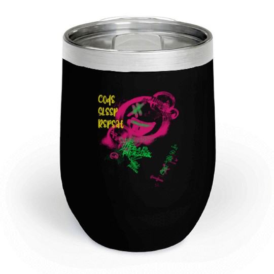 Code Sleep Repeat Programmer Chill Wine Tumblers