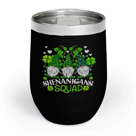 Shenanigans Squad St Patricks Day Gnomes Irish Chill Wine Tumblers