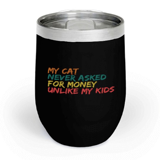 Retro Feline Philosophy Chill Wine Tumblers