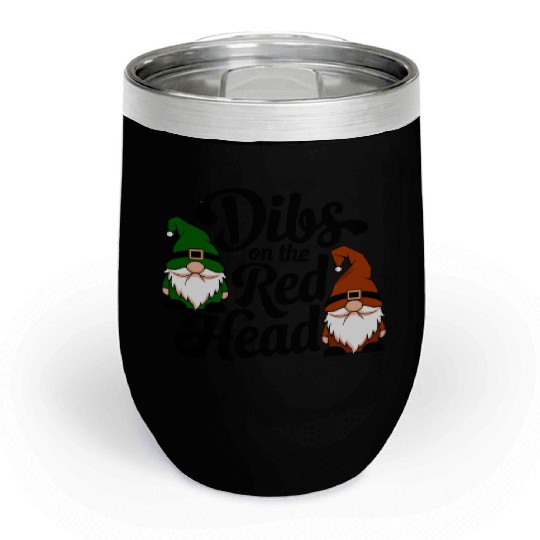 Dibs On The Red Head Irish Gnomes Funny Saint Patr Chill Wine Tumblers