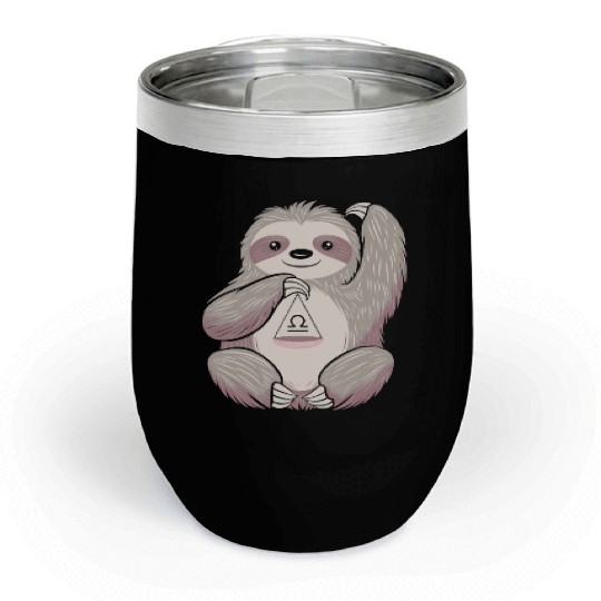 Libra Zodiac Sloth Balancing Symbol Charm Chill Wine Tumblers