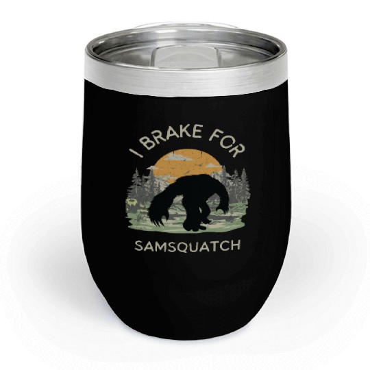 Funny Samsquatch Bigfoot Cryptid Camping Chill Wine Tumblers