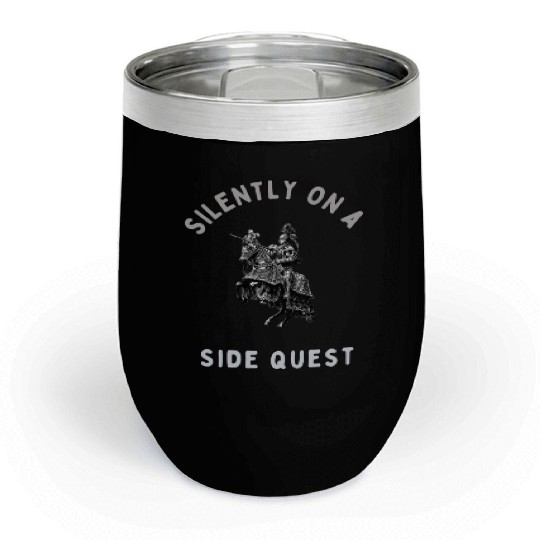 Silently on a Side Quest – Medieval RPG Gamer Meme Chill Wine Tumblers
