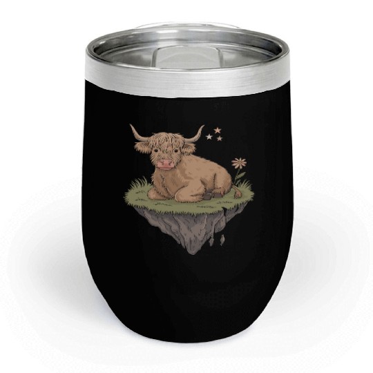 Whimsical Escapism: Highland Cow Dreamworld Chill Wine Tumblers