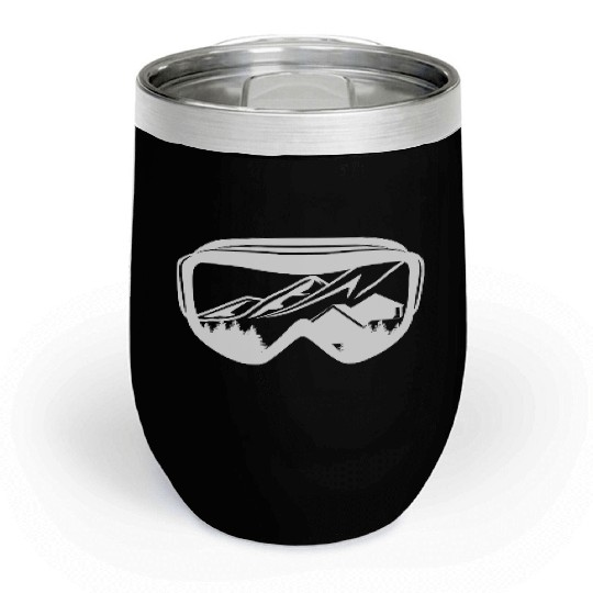 Snowboarding Goggles Chill Wine Tumblers