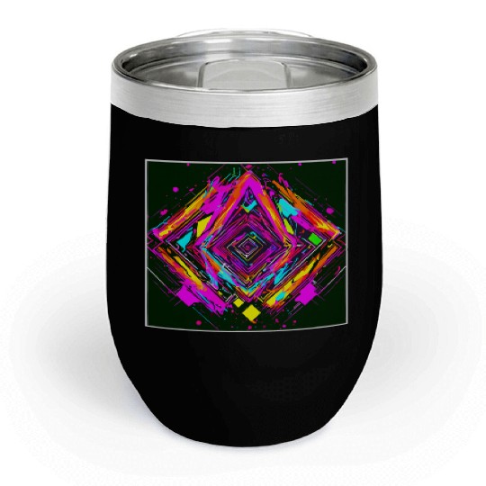 Neon Colors Vintage Party Rave Chill Wine Tumblers