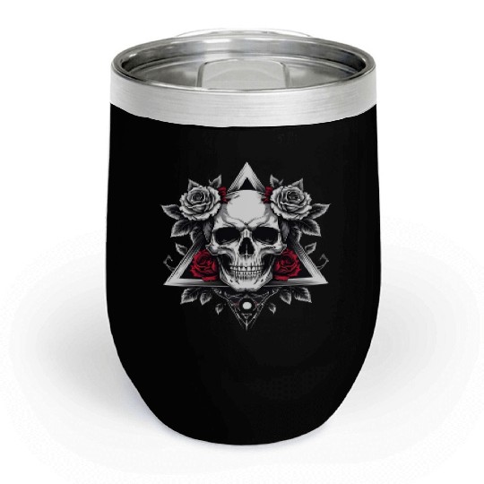 Gothic Skull & Roses Aesthetic Chill Wine Tumblers