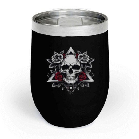 Gothic Skull & Roses Aesthetic Chill Wine Tumblers