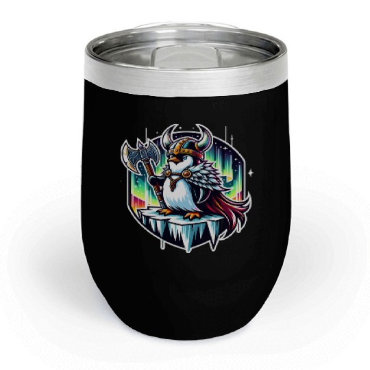 Viking Penguin Conquering Northern Lights Chill Wine Tumblers