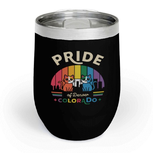Pride of Dallas City Texas USA Rainbow Flag Chill Wine Tumblers