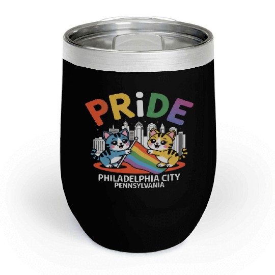 Pride Month Philadelphia City Pennsylvania USA Rai Chill Wine Tumblers