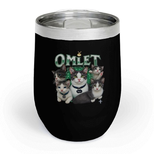 Vintage 90s Aesthetic Multi-Cat Graphic Chill Wine Tumblers