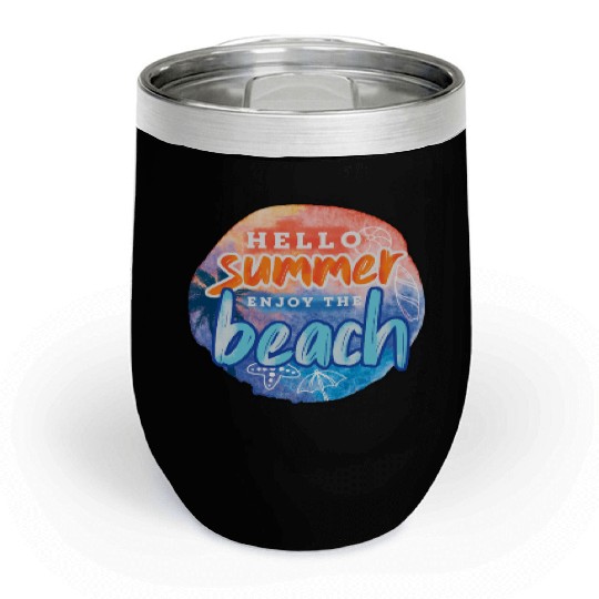 Hello Summer Beach Chill Wine Tumblers