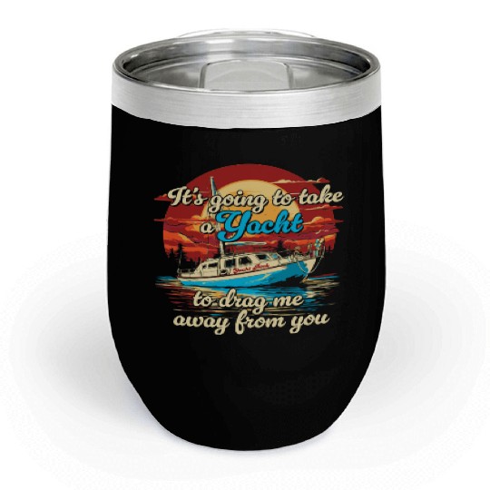 Vintage Style on Back Yacht Rock Party Boat Chill Wine Tumblers