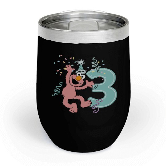 Sesame Street Birthday Design With Elmo 3 Years Chill Wine Tumblers