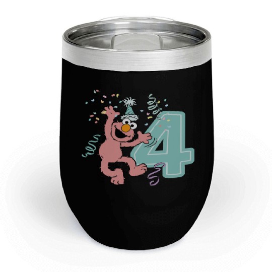 Sesame Street Birthday Design With Elmo 4 Years Chill Wine Tumblers