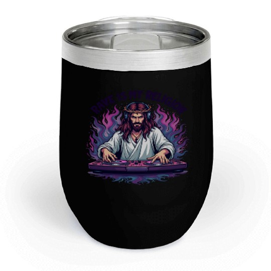 Rave Techno House Party EDM Festival Goa Electro Chill Wine Tumblers