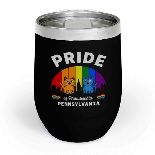 Pride of Philadelphia City Pennsylvania USA Rainbo Chill Wine Tumblers