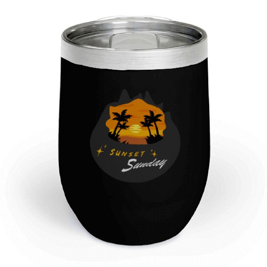sunset sunday Chill Wine Tumblers