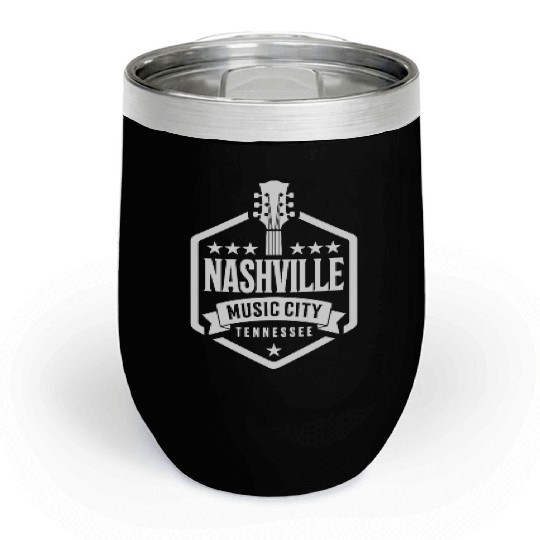 Nashville Music City Guitar Tennessee Chill Wine Tumblers