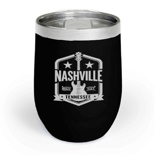 Nashville Music City Guitar Tennessee Chill Wine Tumblers