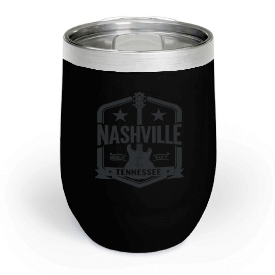 Nashville Music City Guitar Tennessee Chill Wine Tumblers