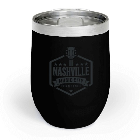 Nashville Music City Guitar Tennessee Chill Wine Tumblers